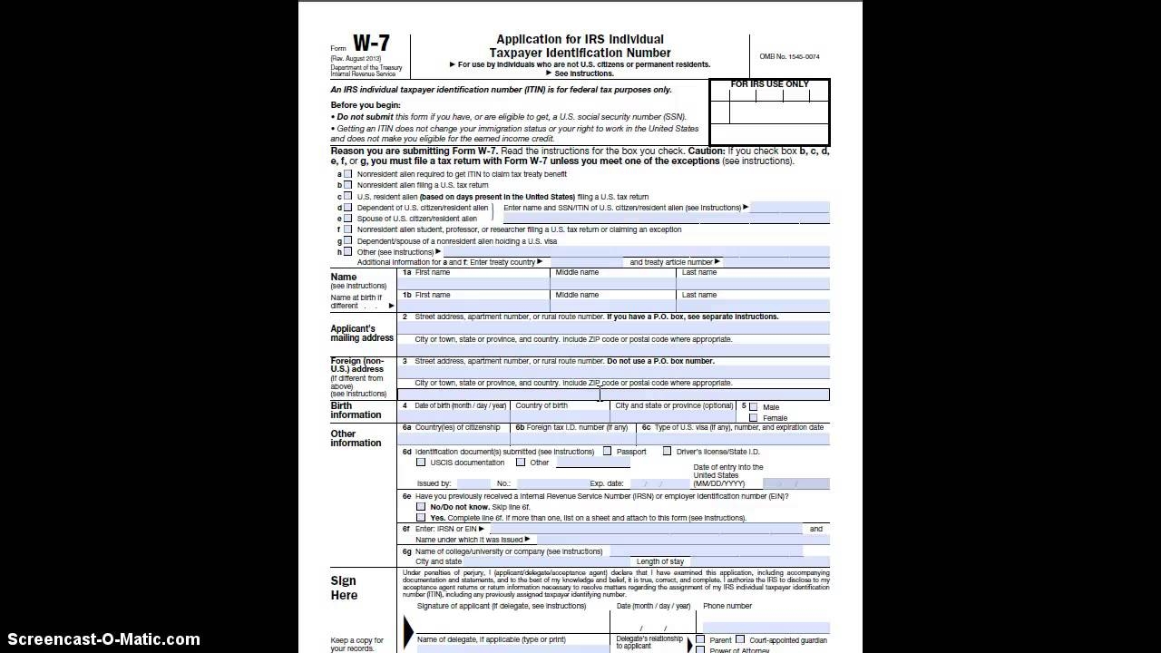Form W7