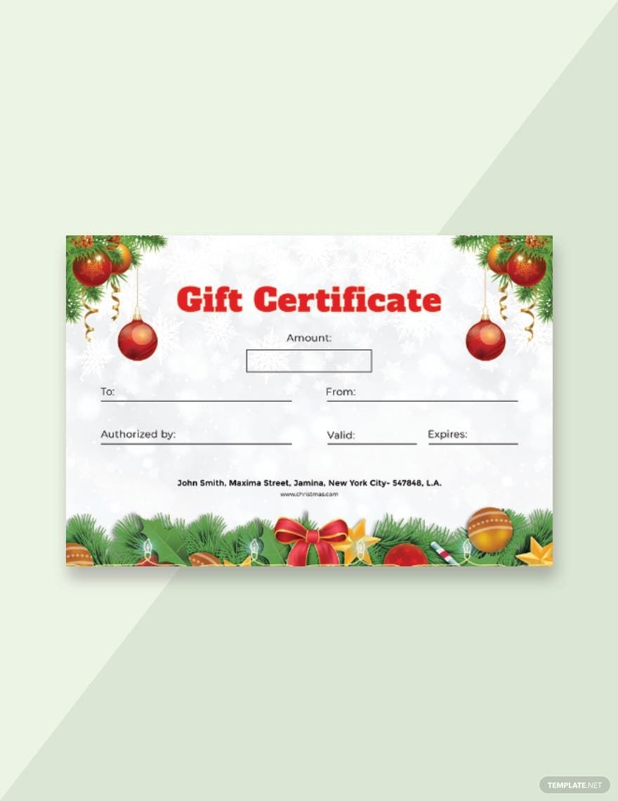 Christmas Gift Certificate Free Printable Templates