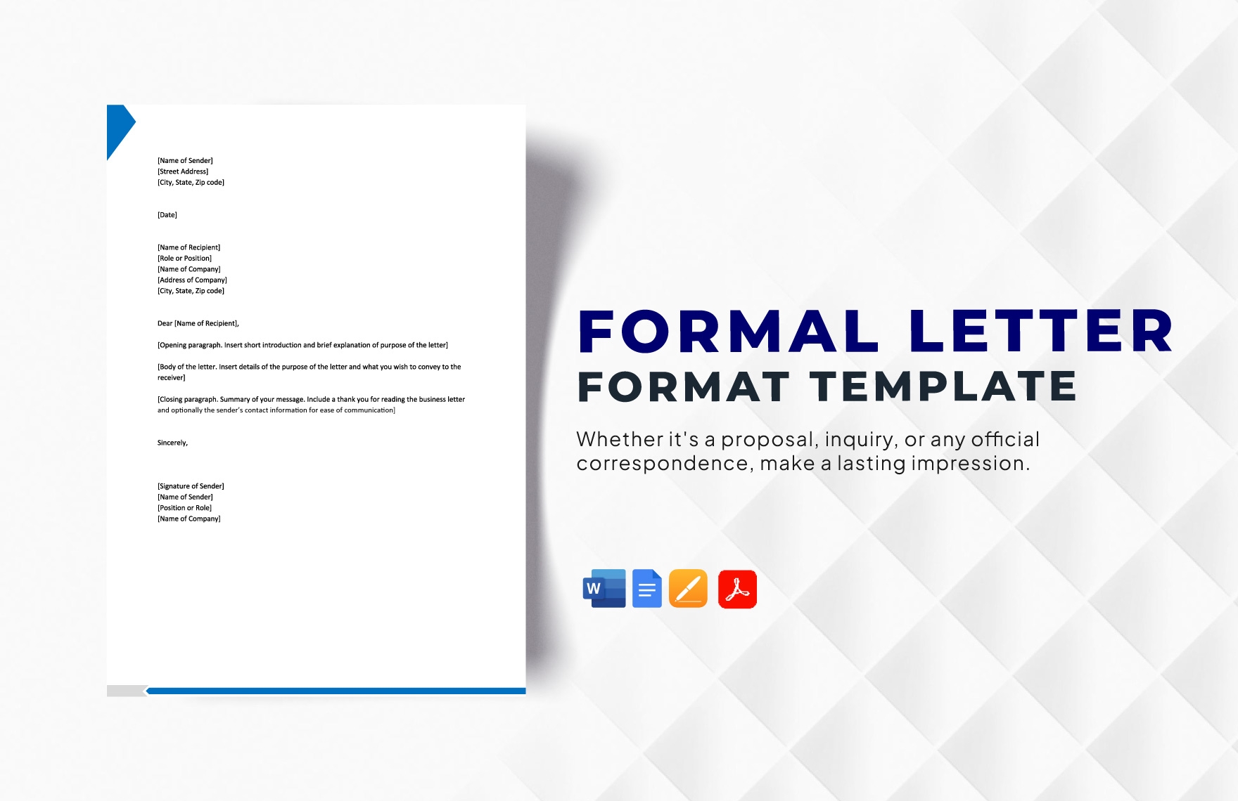 Formal Letter Format Template In Google Docs Word Google Docs 