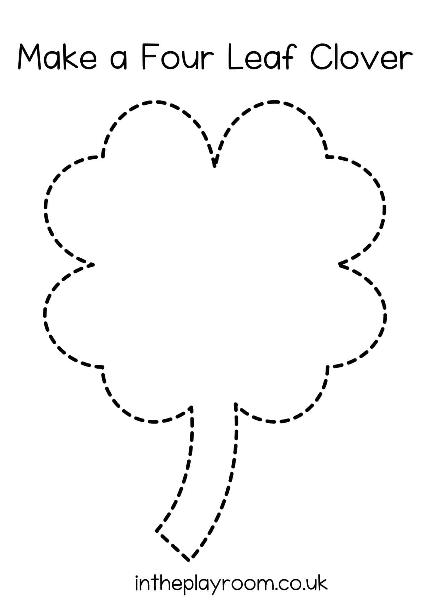Four leaf clover outline template In The Playroom