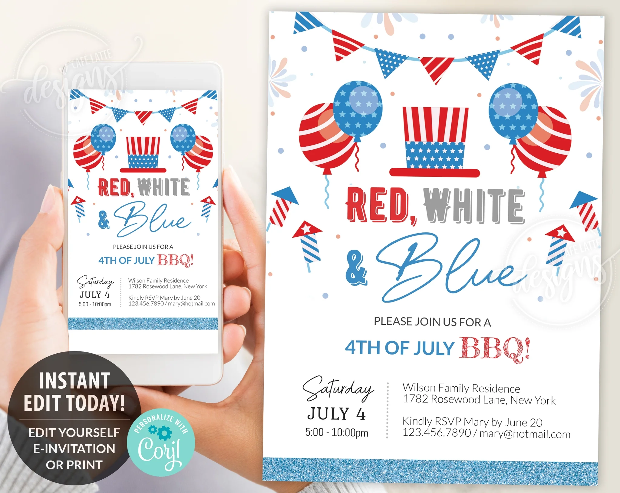 Fourth Of July Printables Caf Latte Designs
