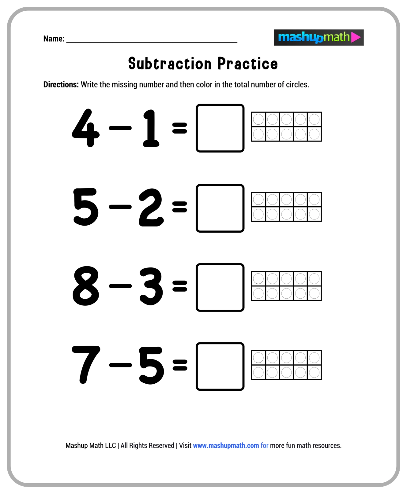 Printable Math Worksheets For 1st Graders