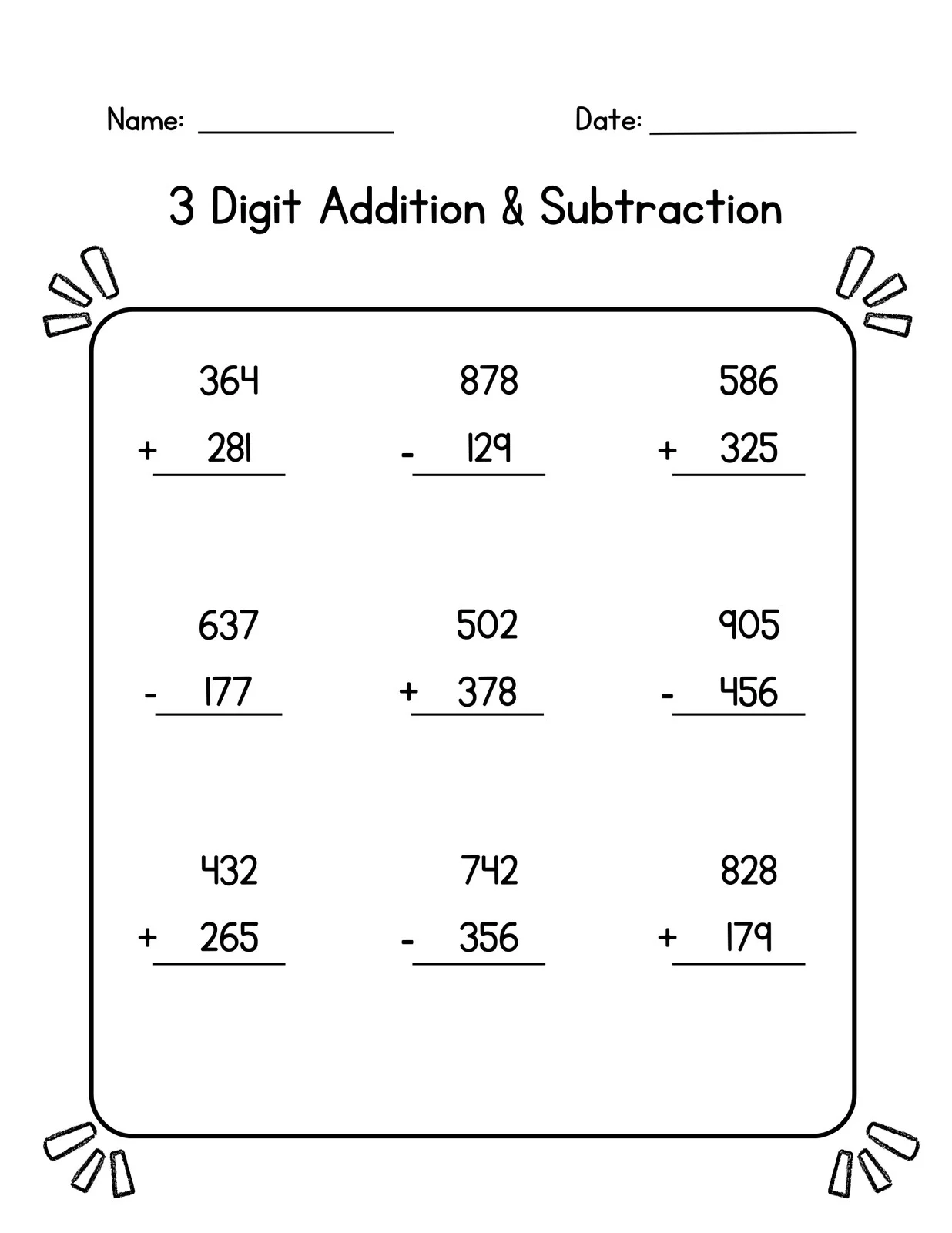 free 3rd grade math worksheets to customize canva