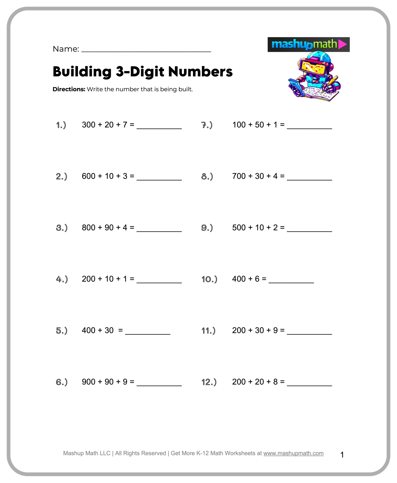 Math Worksheets For 4th Graders Printable