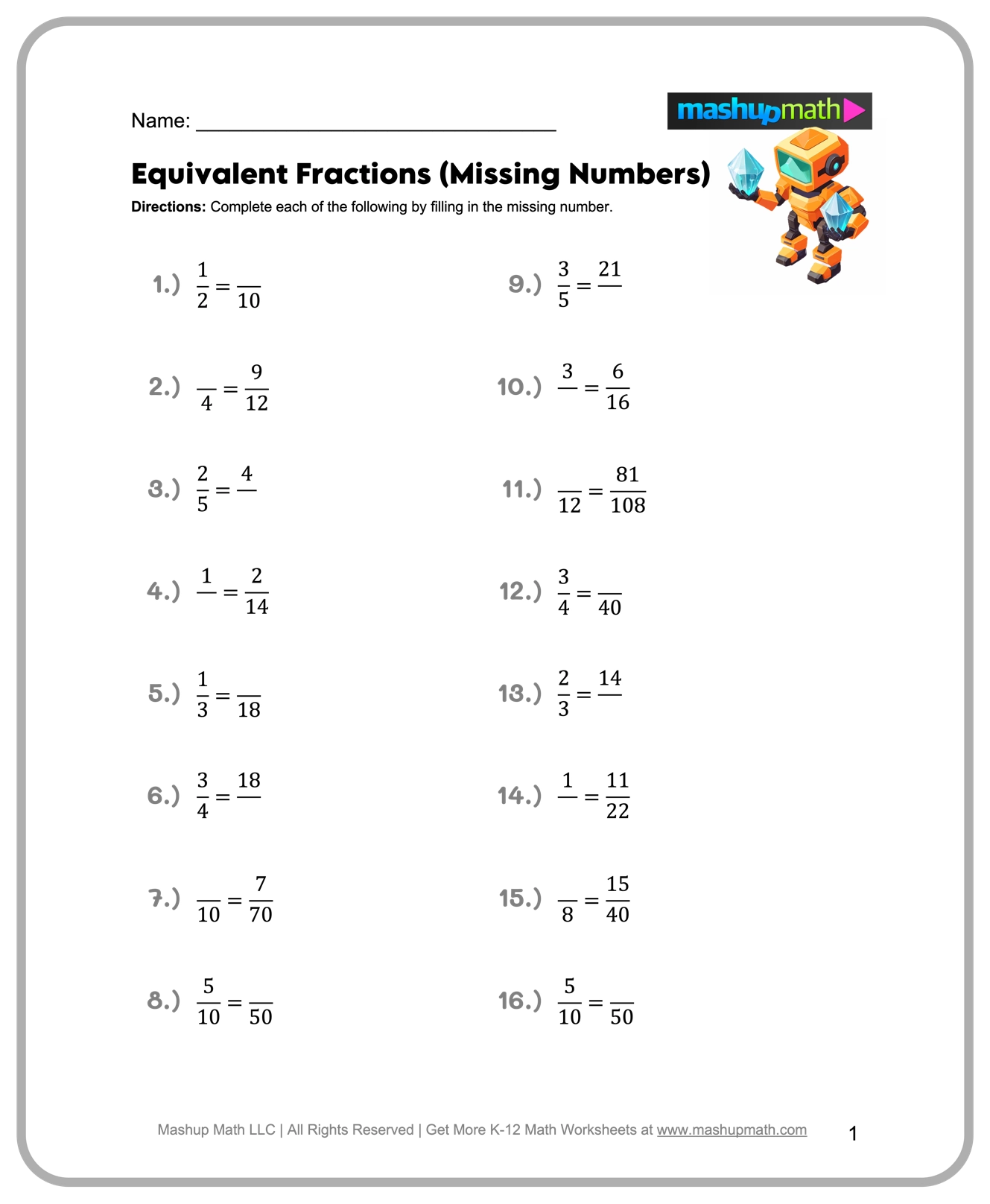 Free 6th Grade Math Worksheets Printable W Answers Mashup Math