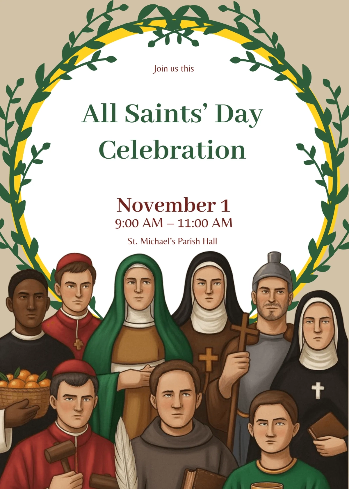 Free All Saints Day Invitation Templates Editable And Printable