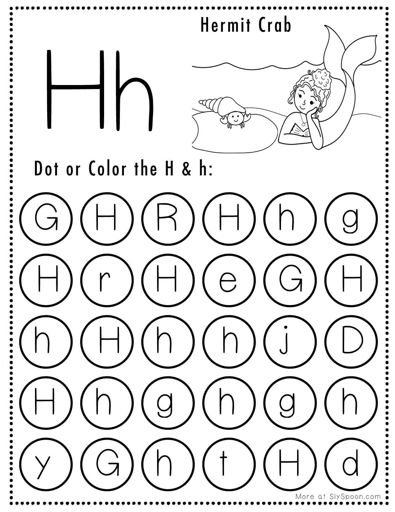 Letter H Free Printable Worksheets