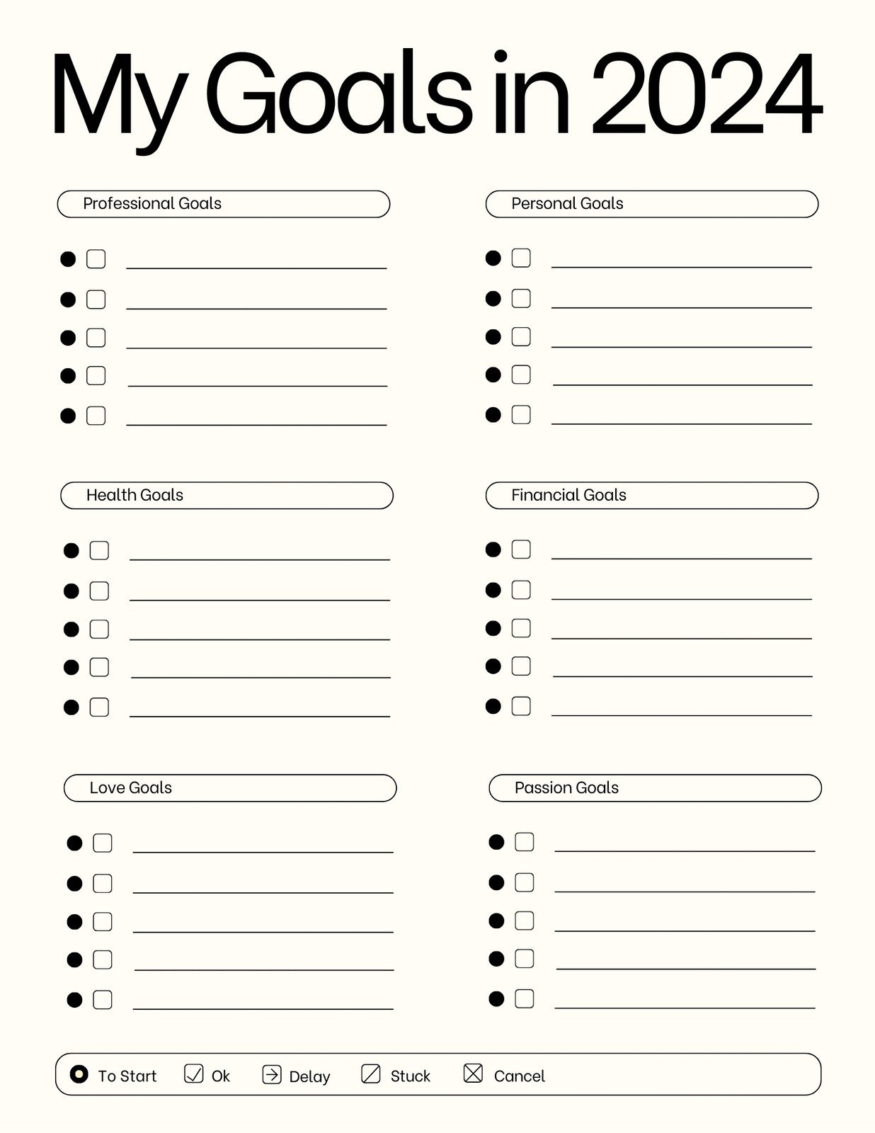 Templates For Goal Setting