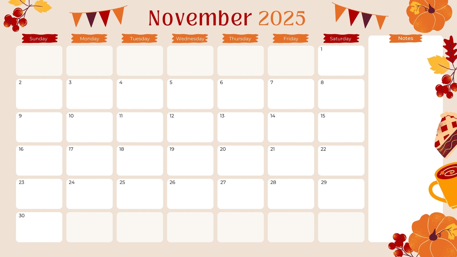 Free Printable November Calendars