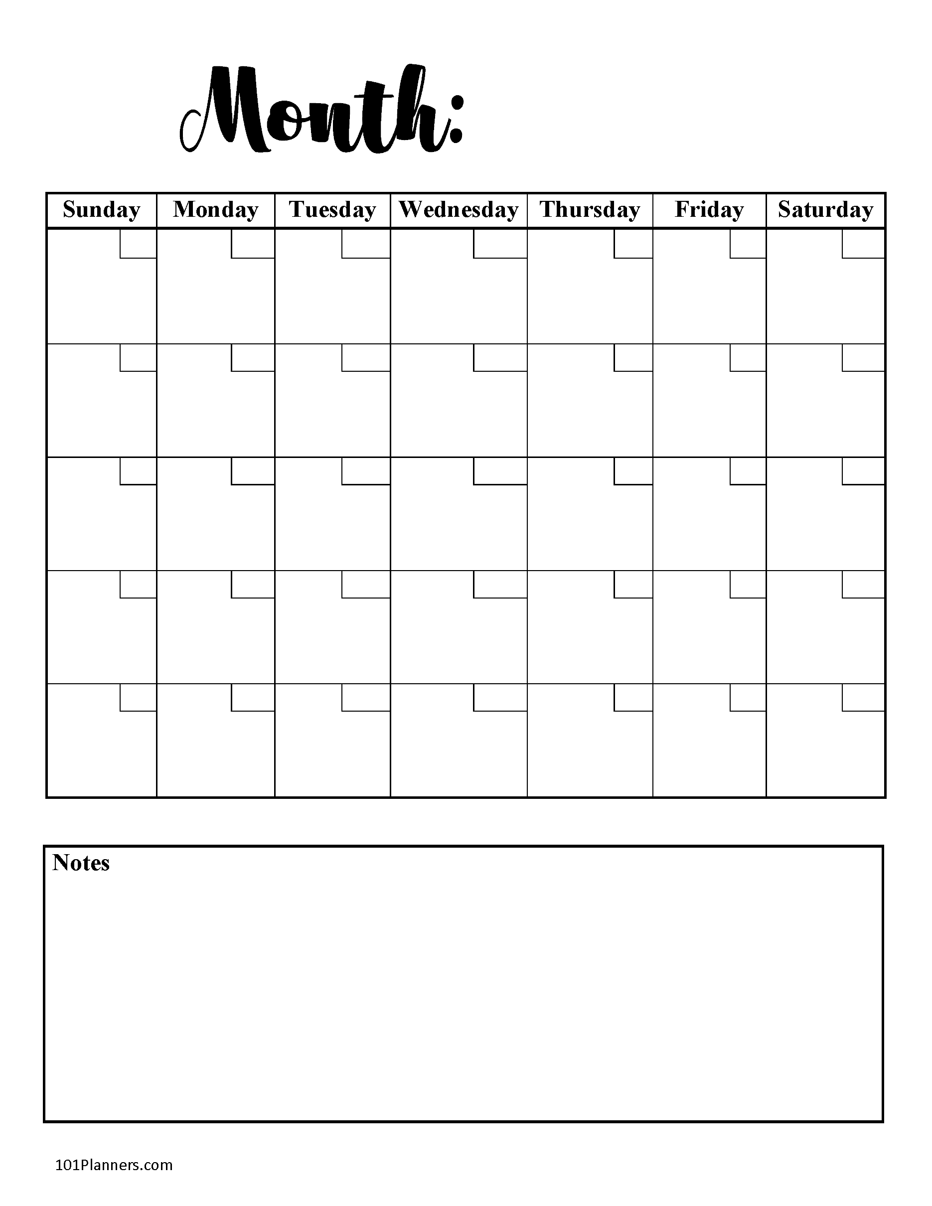 Printable Calendar Printable Blank Calendar