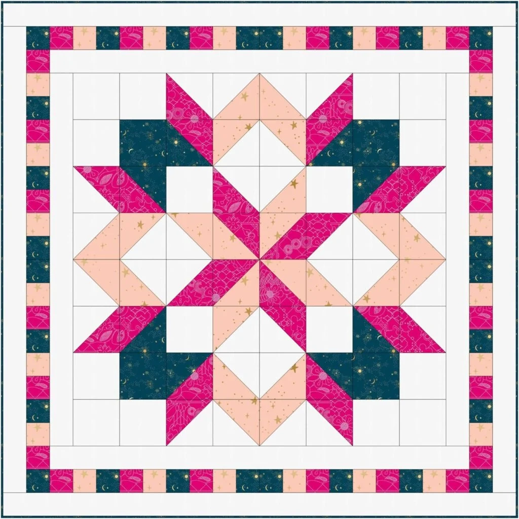 Free Carpenter Star Quilt Pattern With A Darling Border