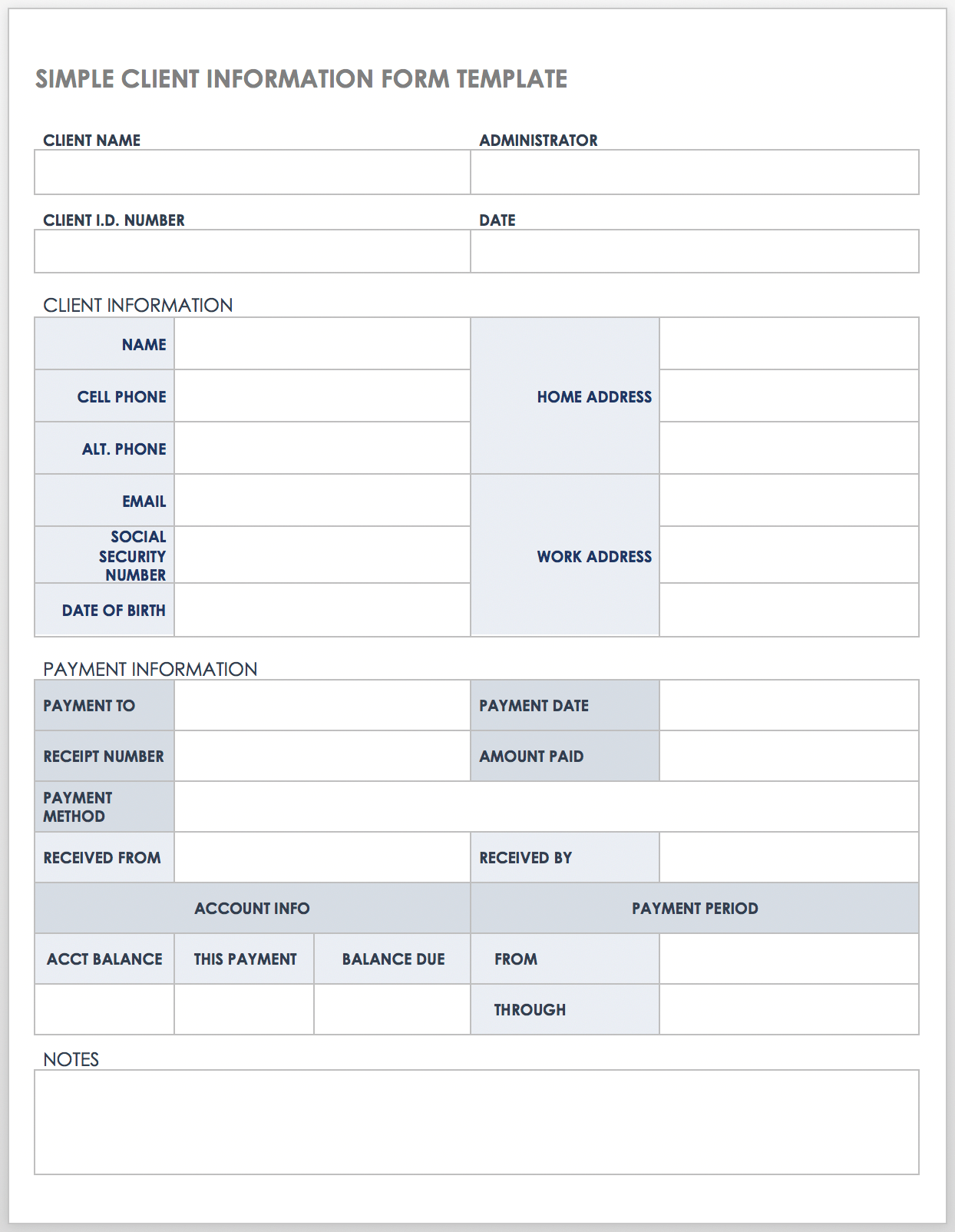 Printable Form Templates