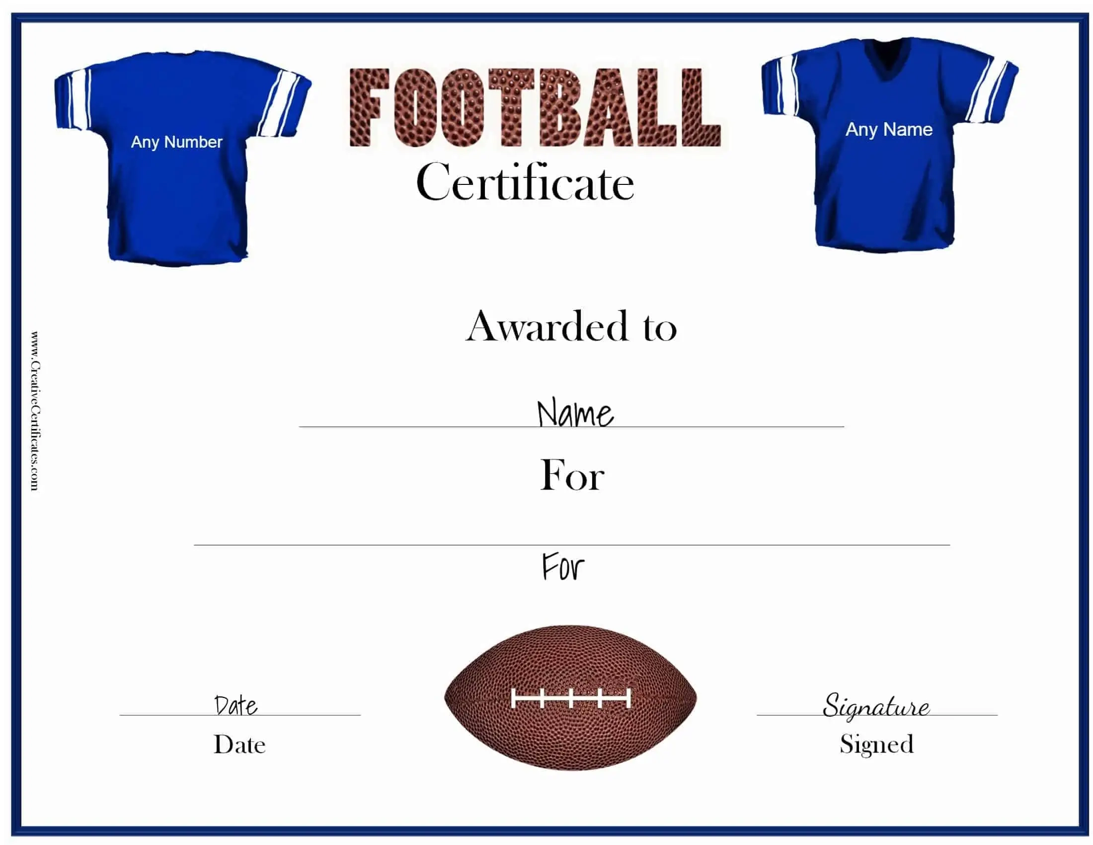Football Certificates Templates Free Download