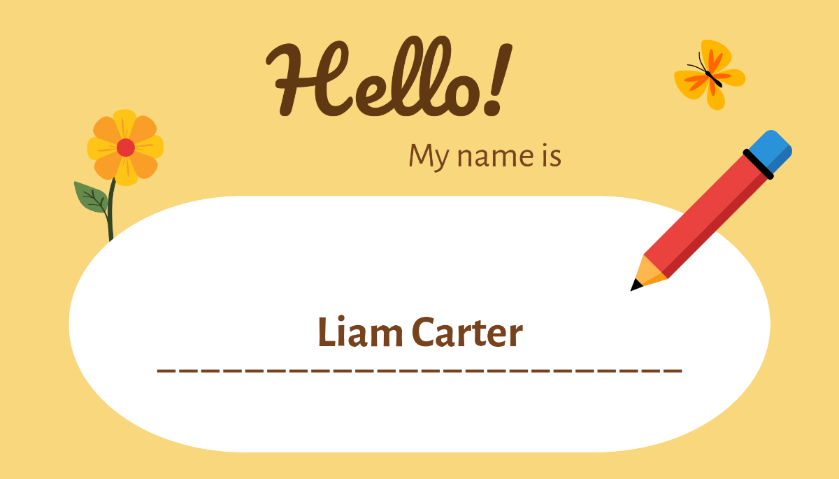 Free Editable Name Tag Template