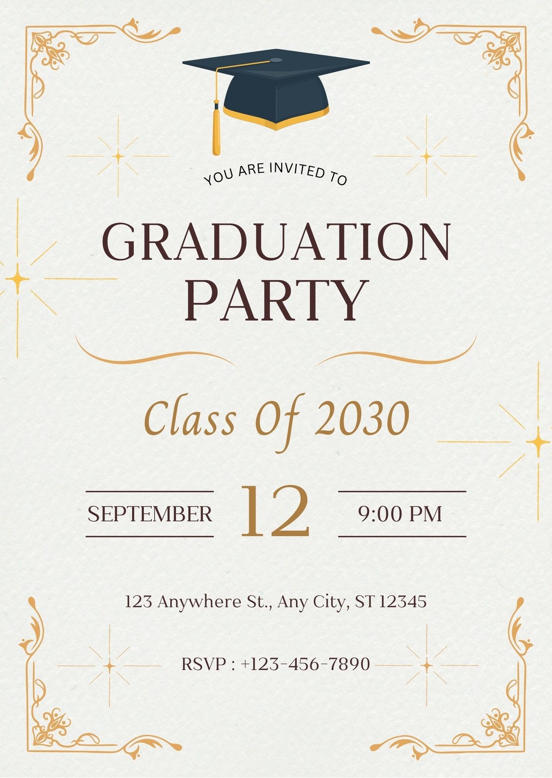 Printable Blank Graduation Invitation Template