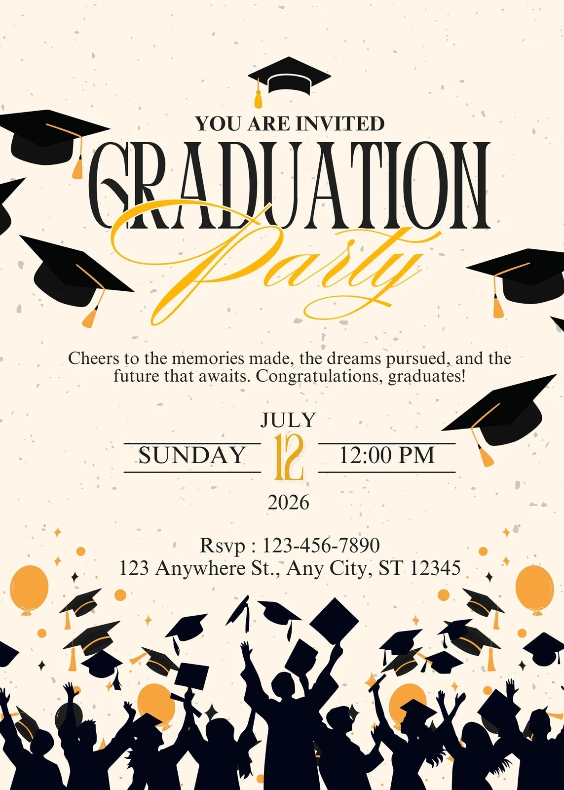 Free Custom Printable Graduation Invitation Templates Canva