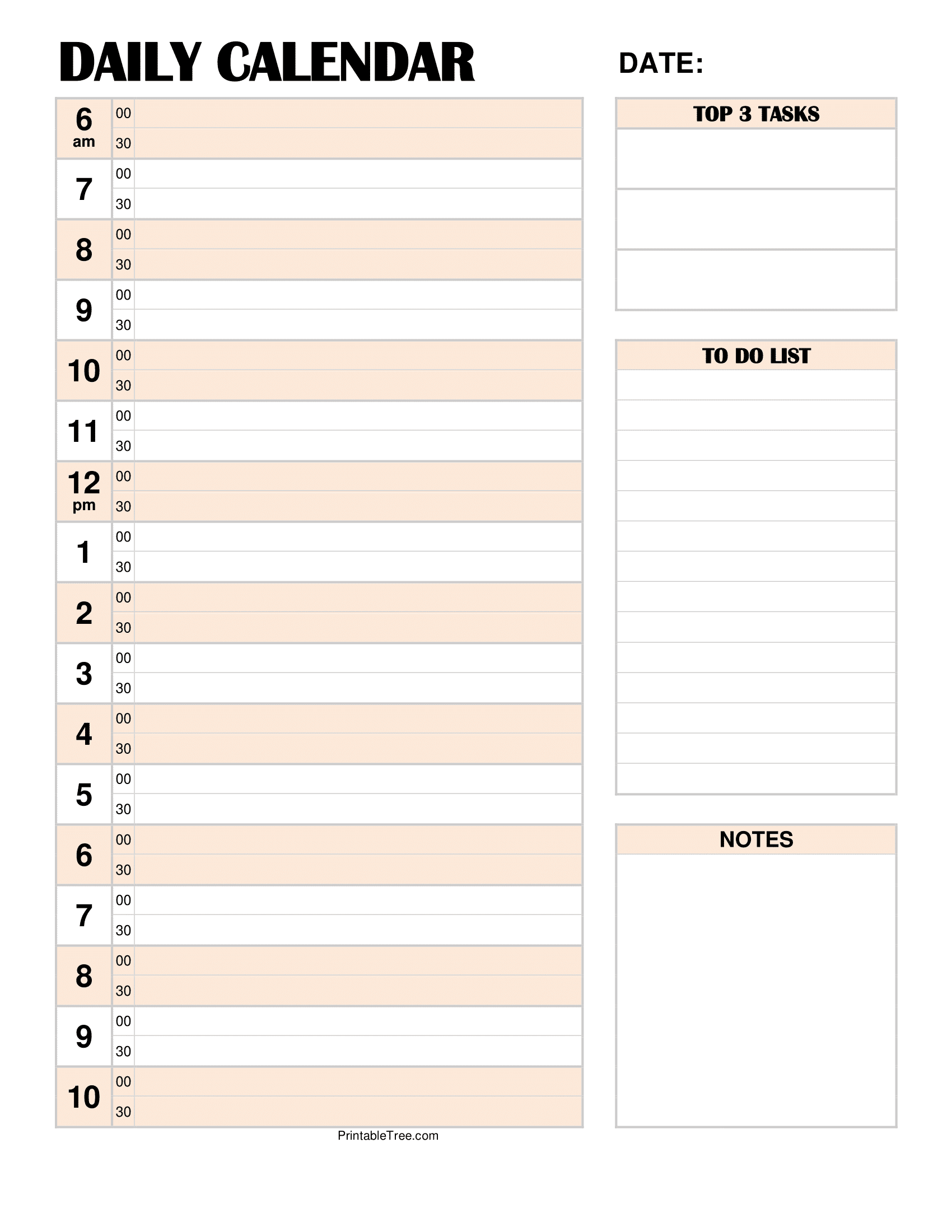 Free Printable Daily Calendar Worksheets