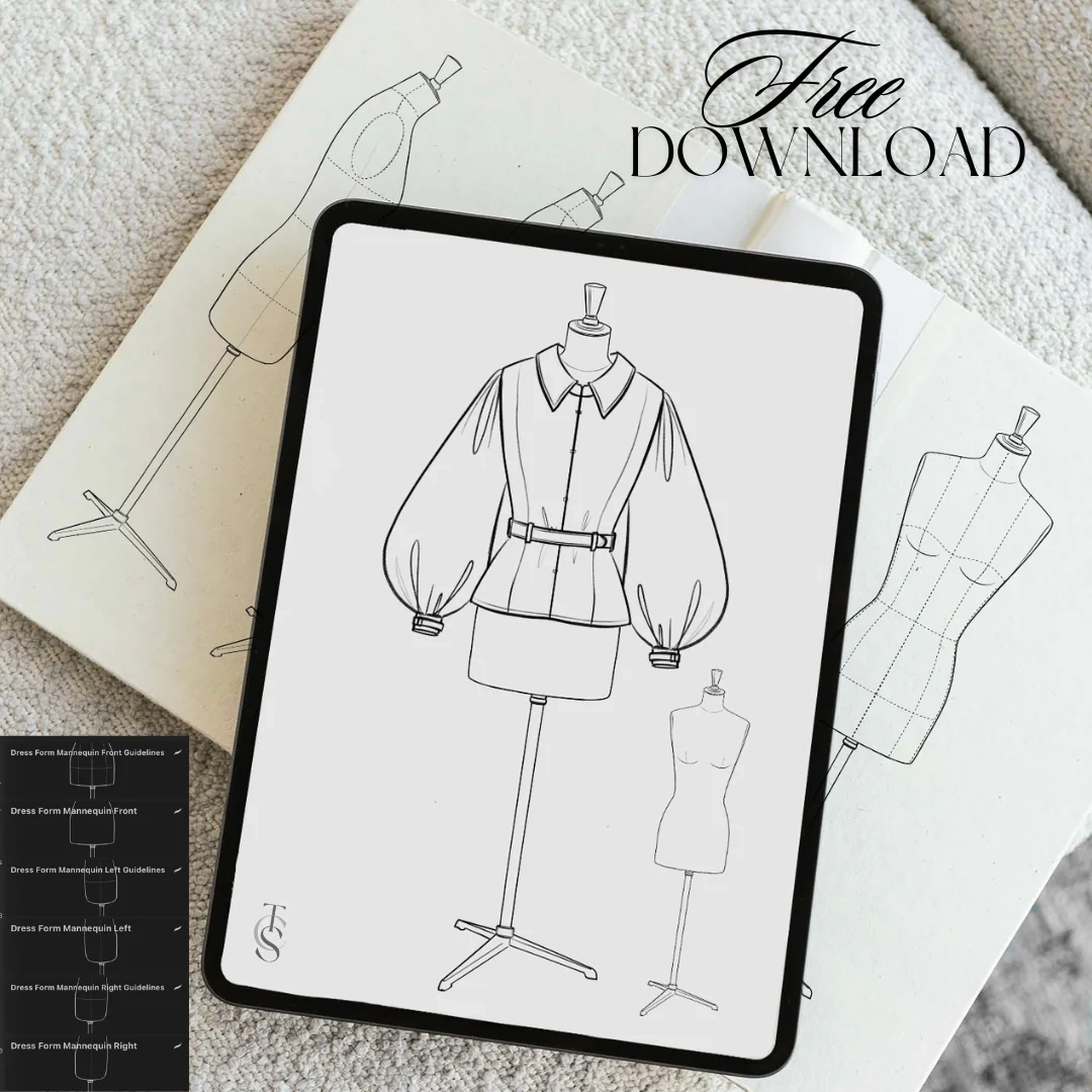 FREE Dress Form Mannequin Template For Fashion Design Sketching 
