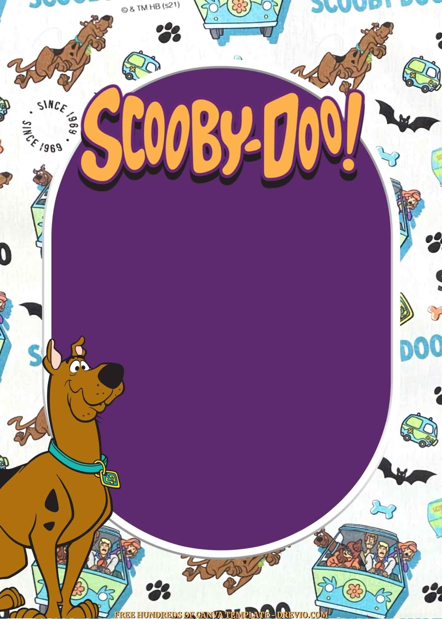 Free Editable PDF Scooby Dooby Doo Baby Shower Invitation Templates