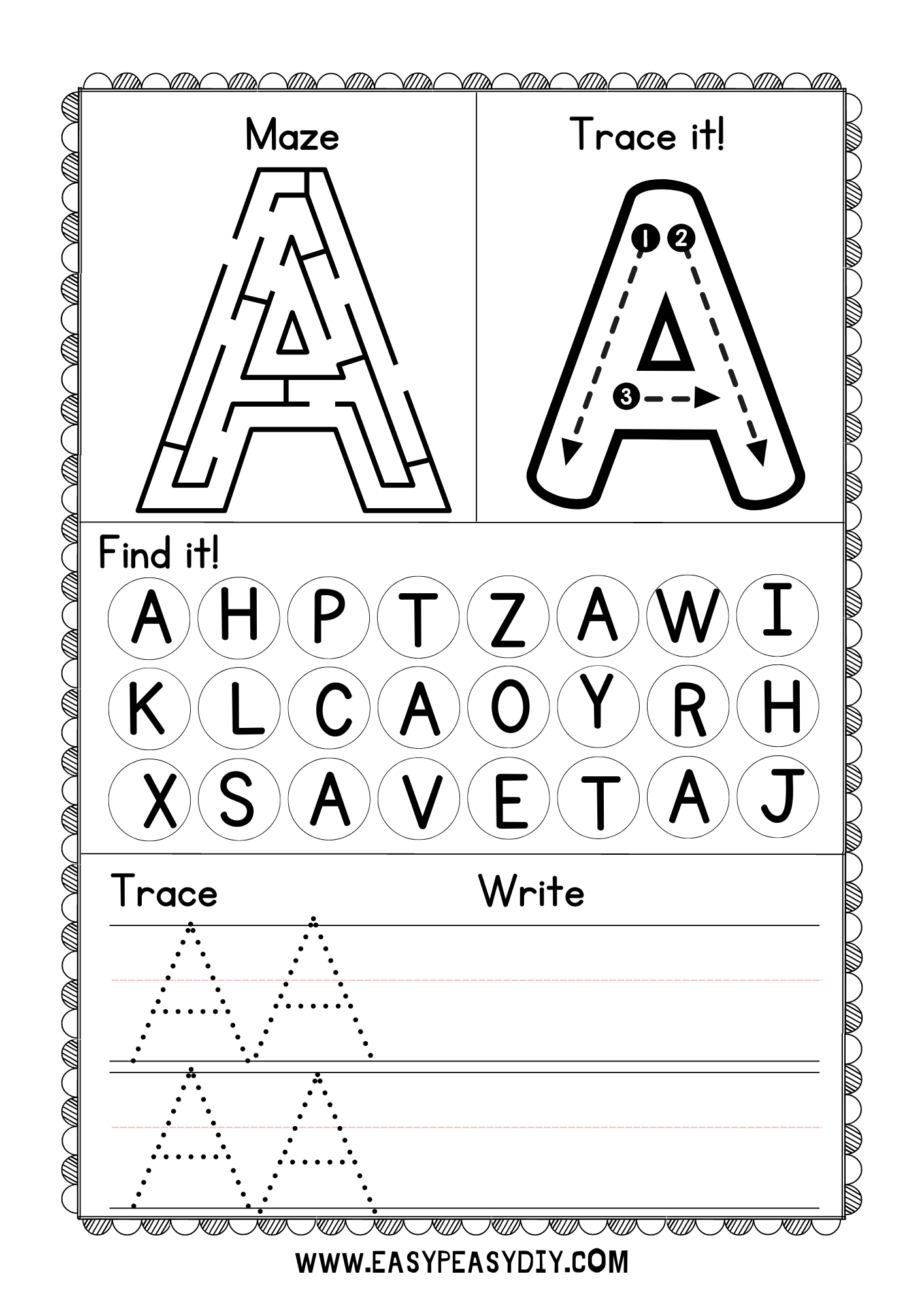 Free Educational Worksheets Pre K amp K Easy Peasy DIY