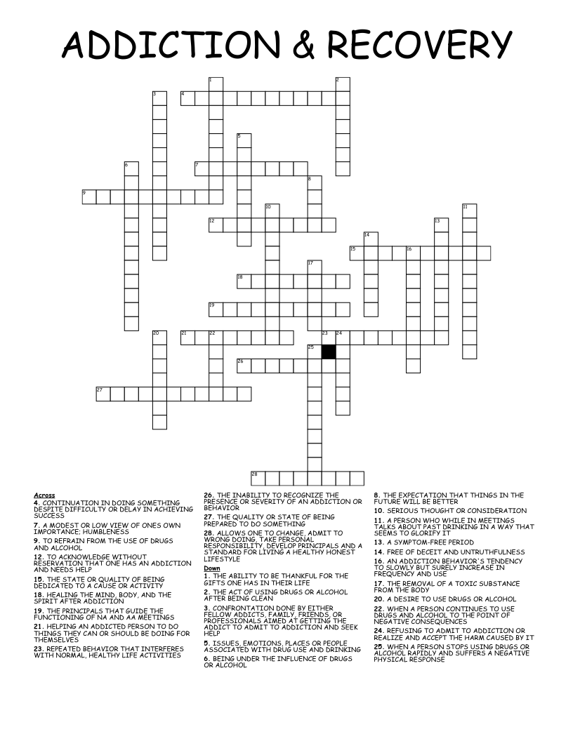 Free Printable Recovery Words