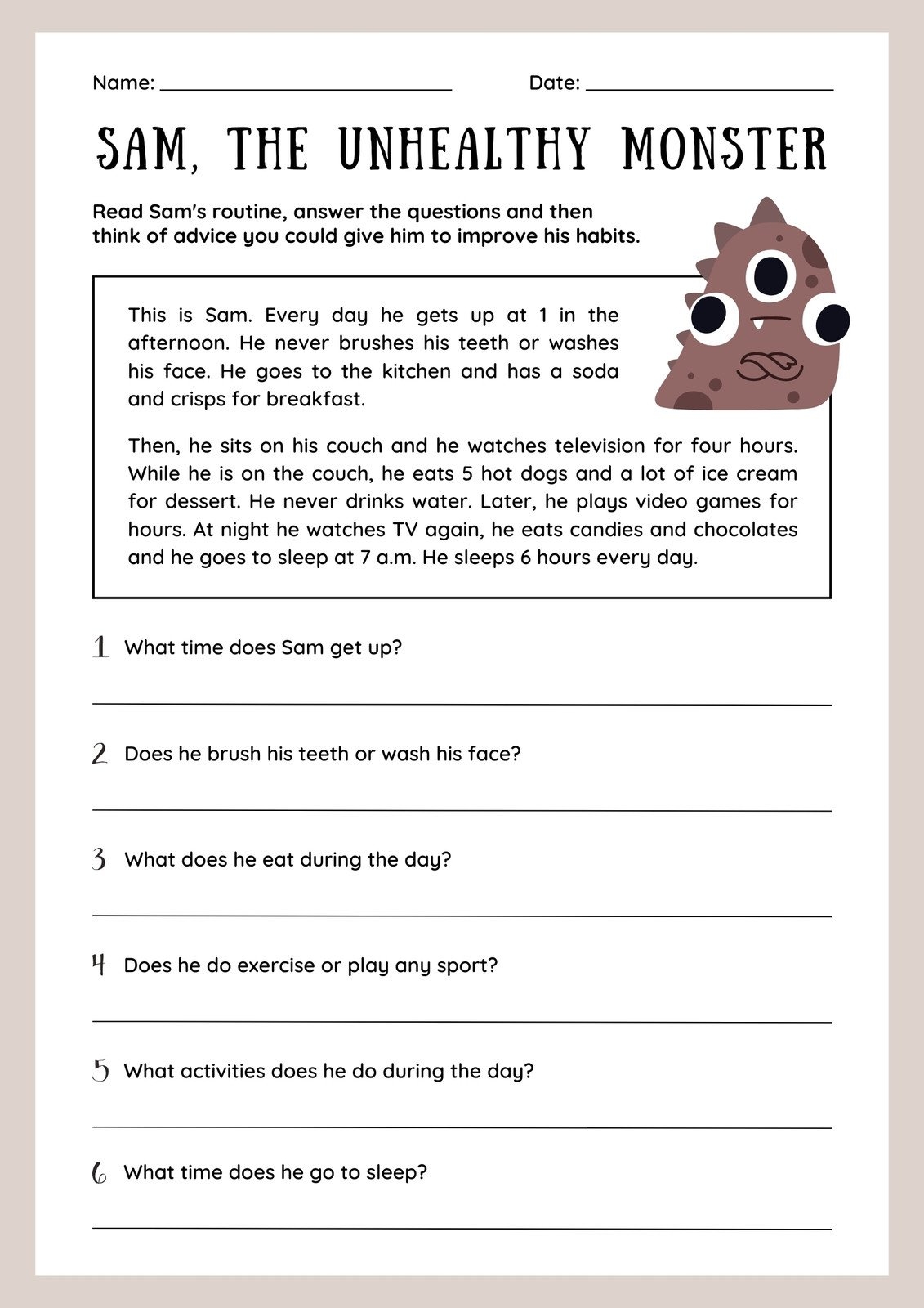 Free Free Reading Comprehension Worksheet For 3rd Grade Download 