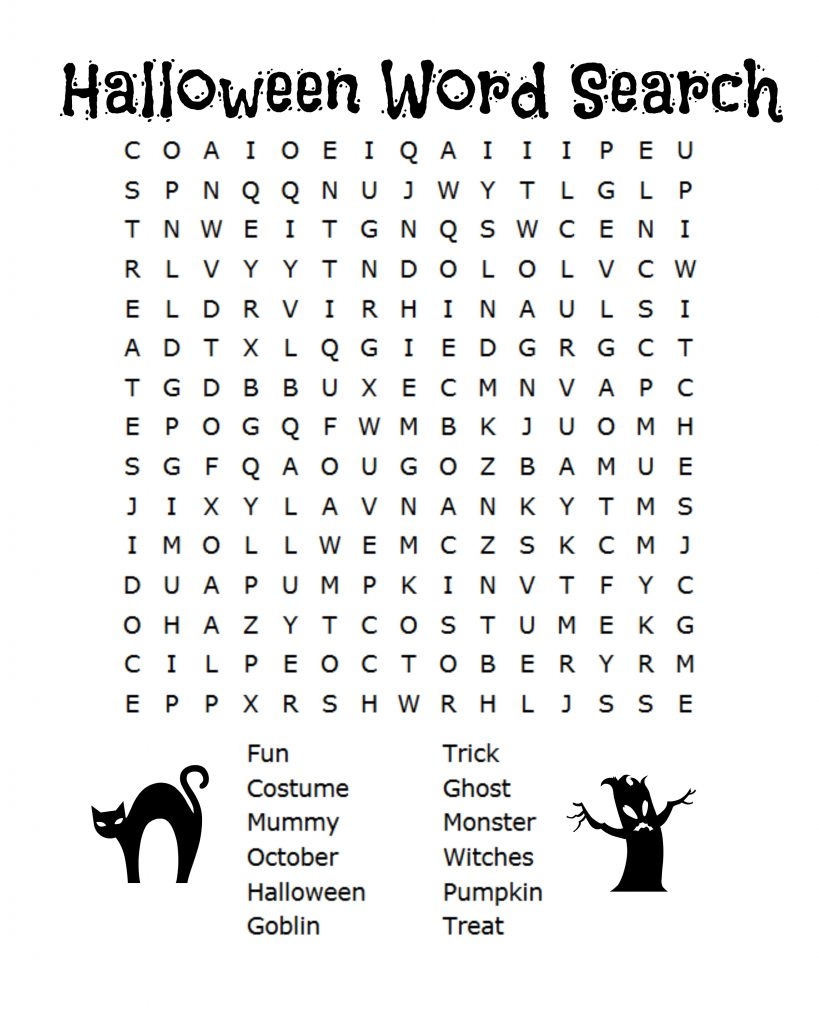 Halloween Word Searches Free Printable