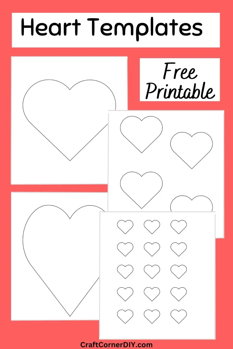Printable Heart Templates Different Sizes