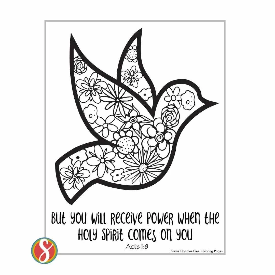 Free Holy Spirit Coloring Pages Stevie Doodles