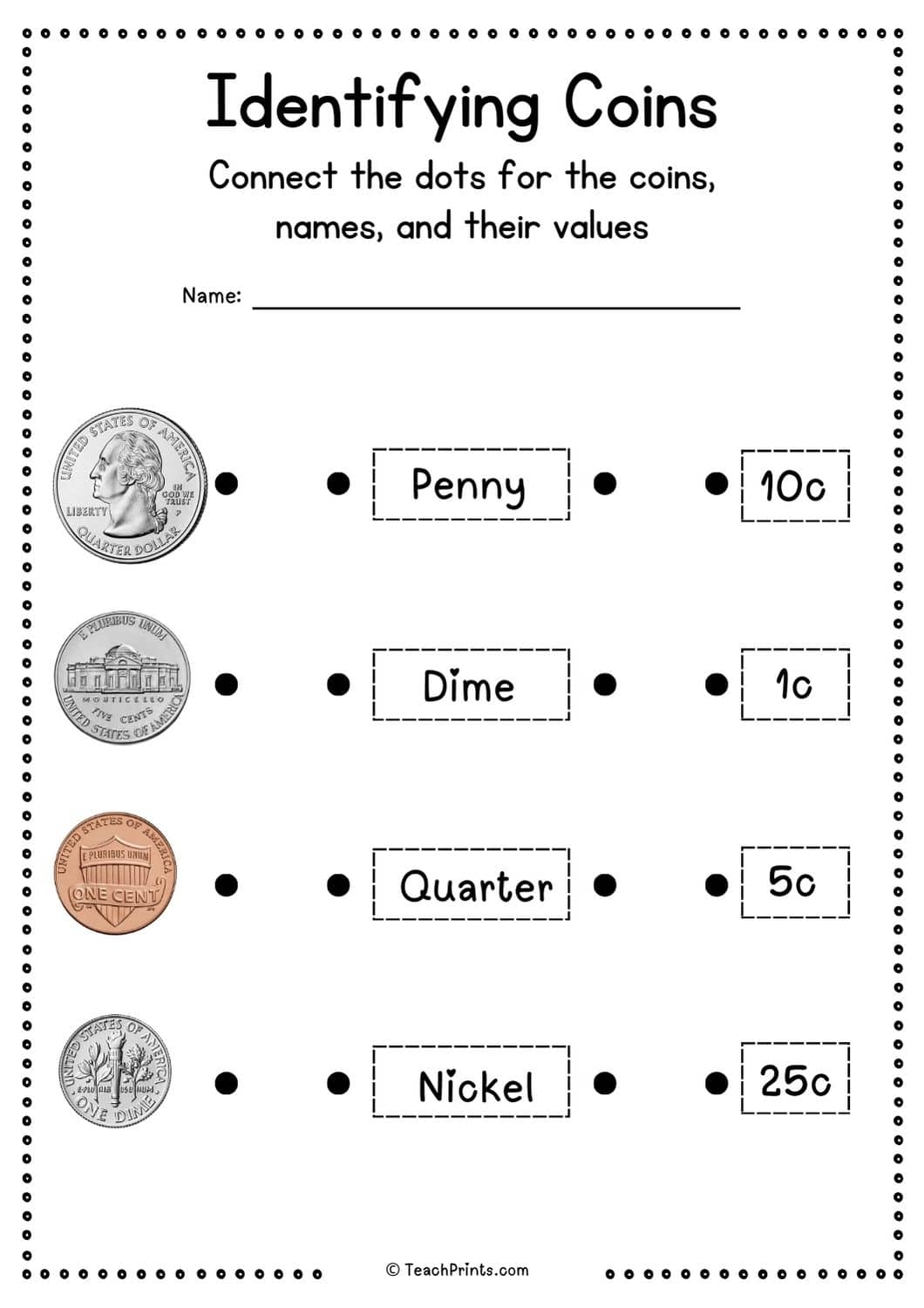 Free Printable Coin Worksheets For Kids