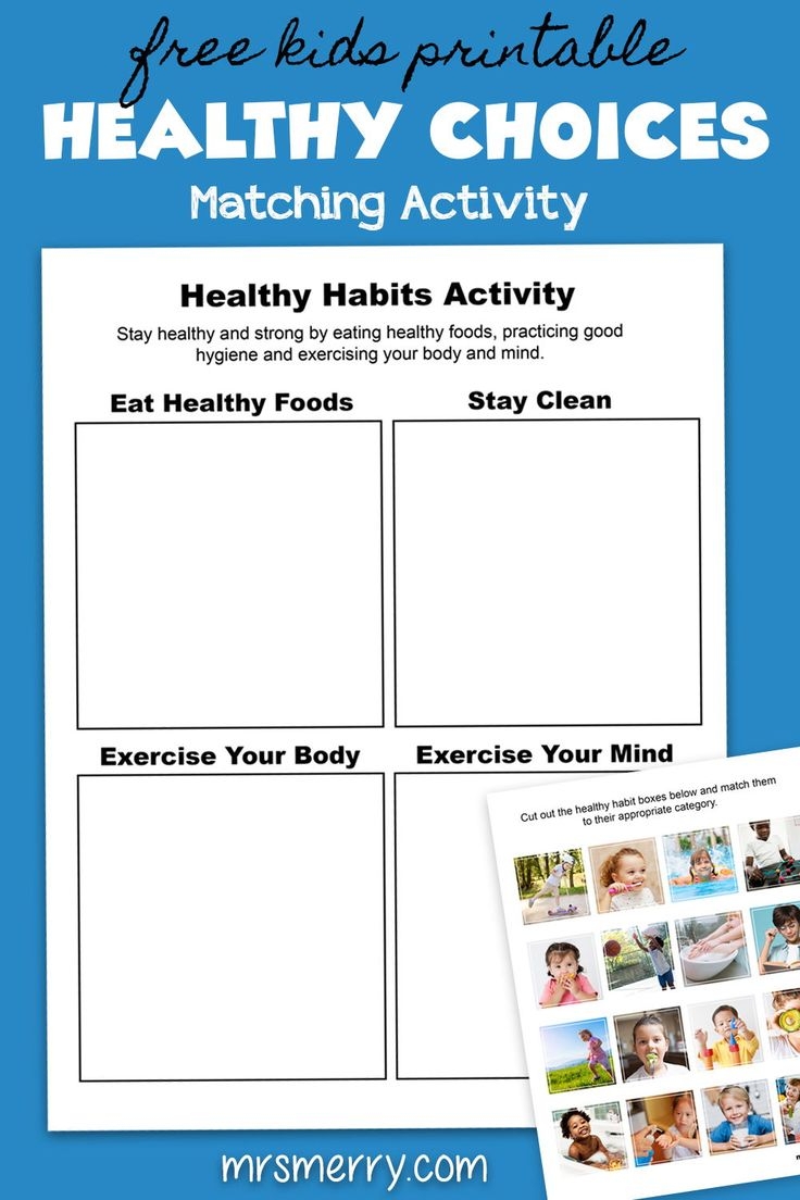 Free Kids Printables Easy Kids Activity Healthy Habits For 
