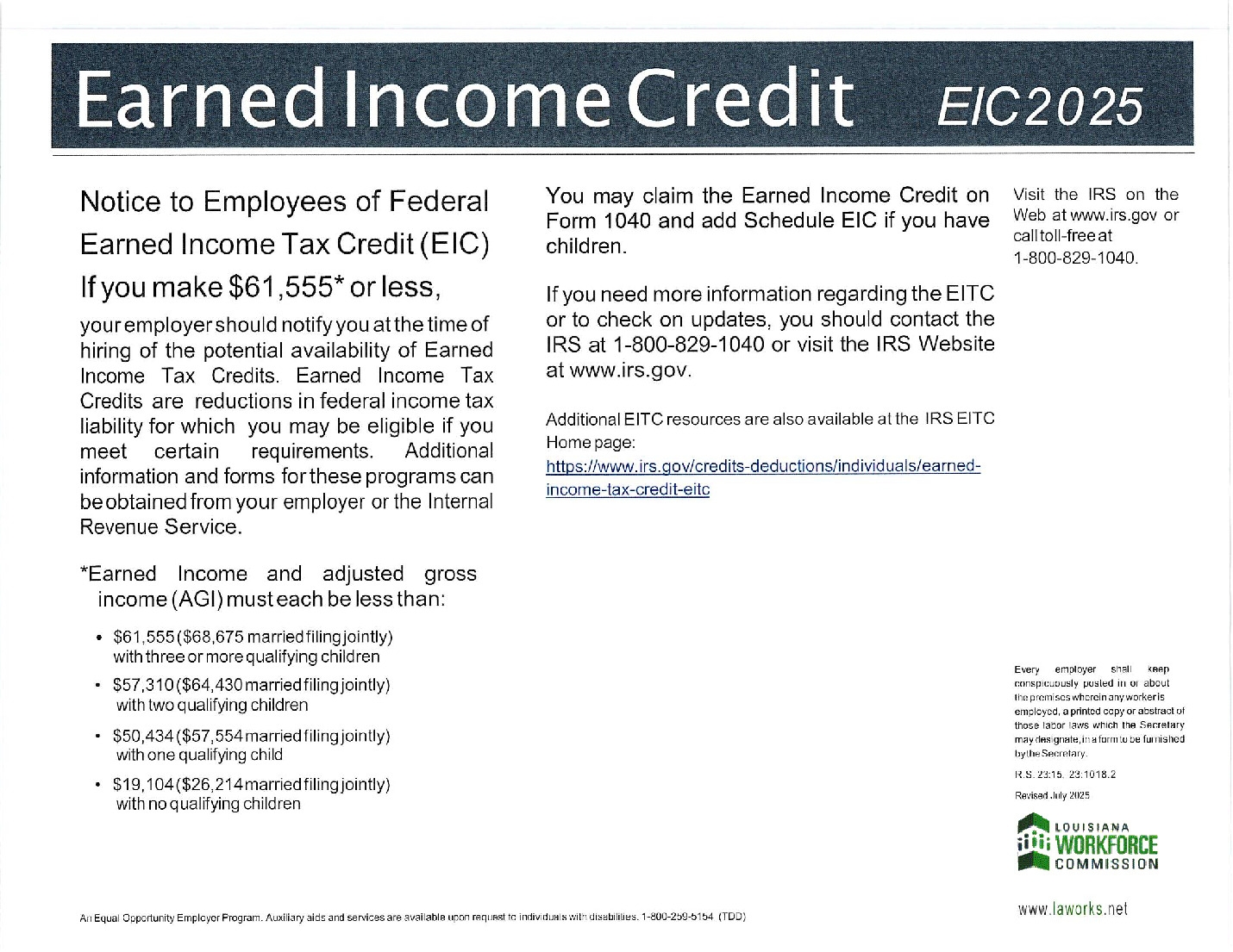 Irs Form Eic 2026