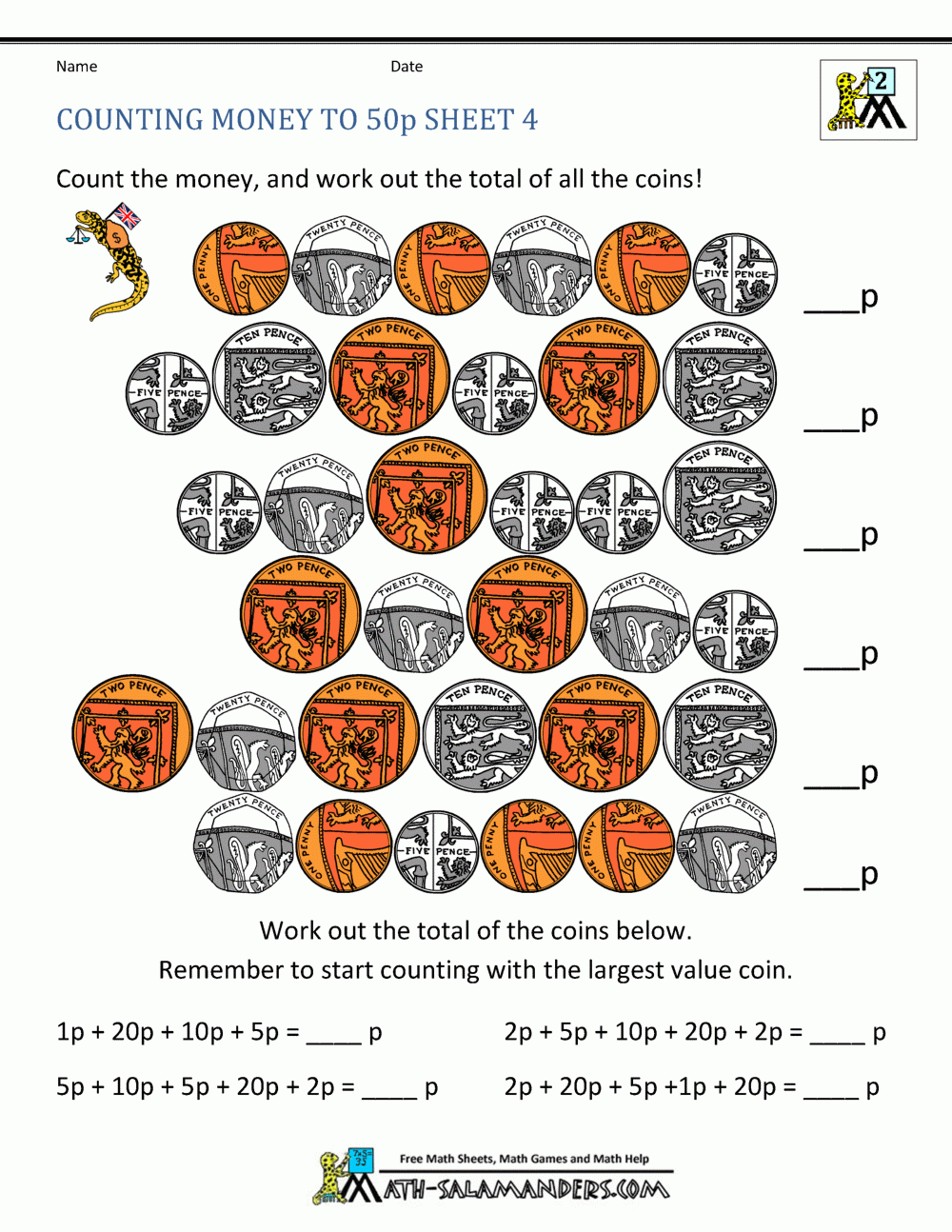 Printable Money Worksheet