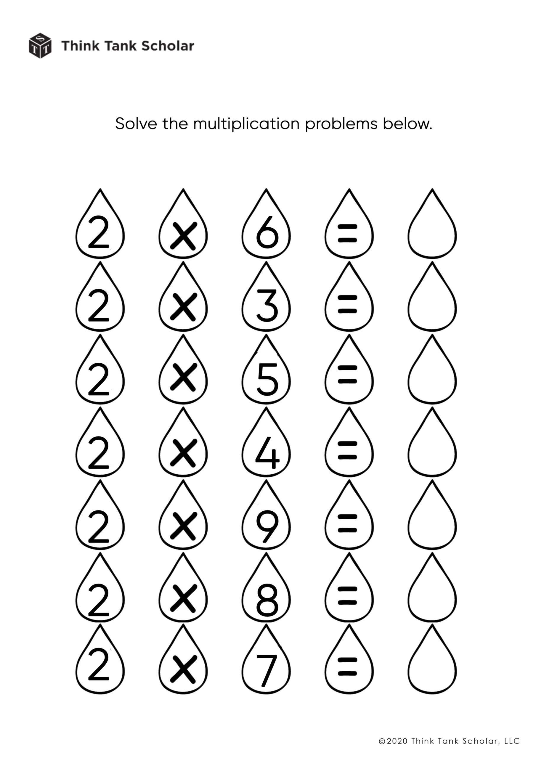 FREE Multiplication Worksheets PDF Exercises Printable Think 