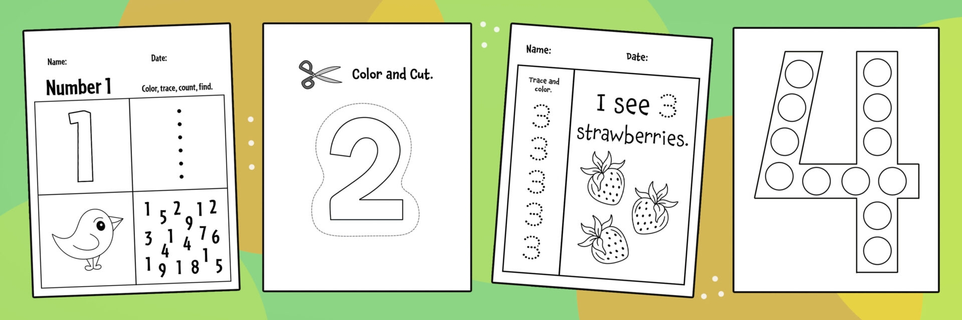 Free Number Worksheets For Preschool The Hollydog Blog