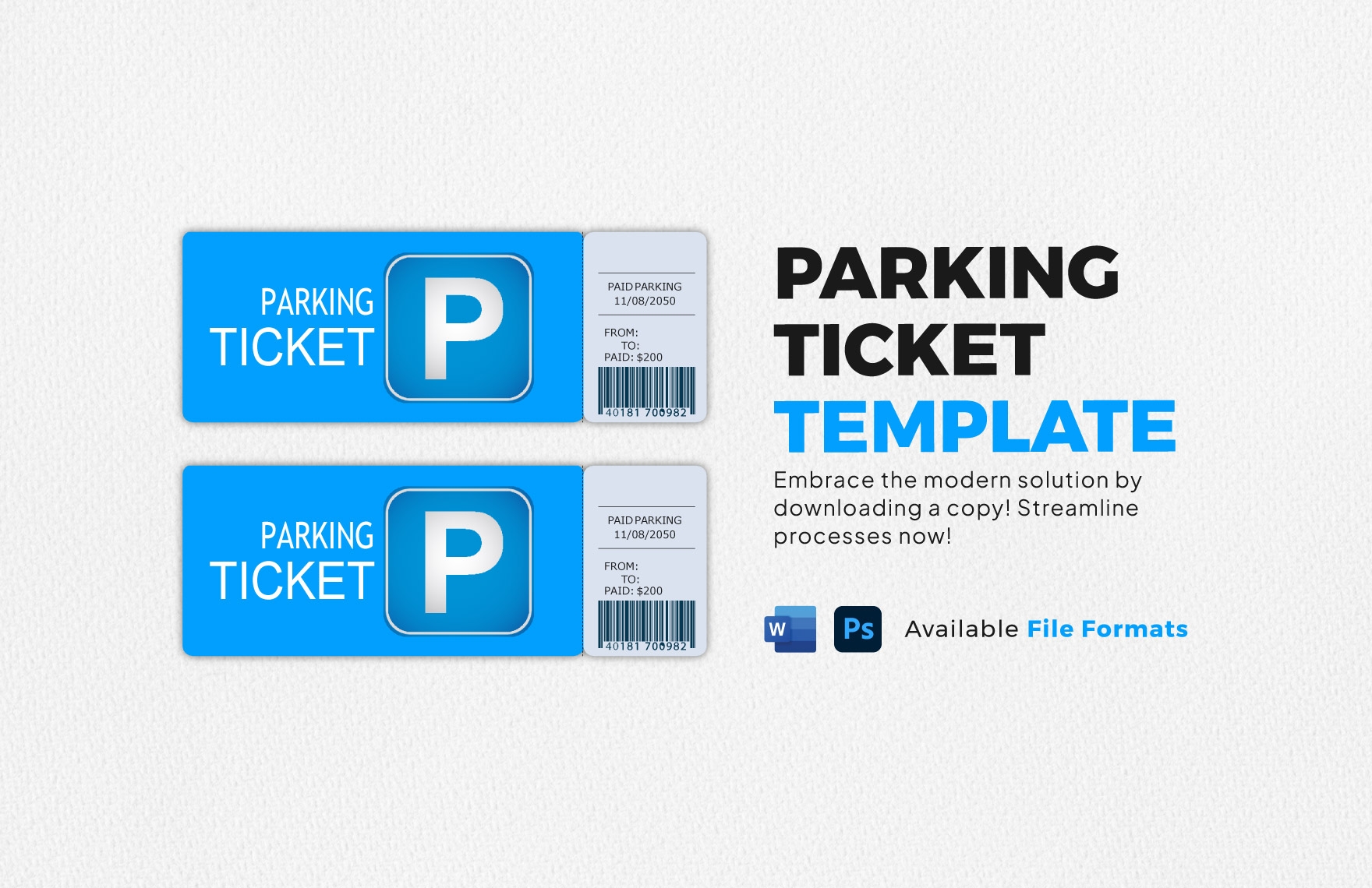 Printable Parking Pass Template Word