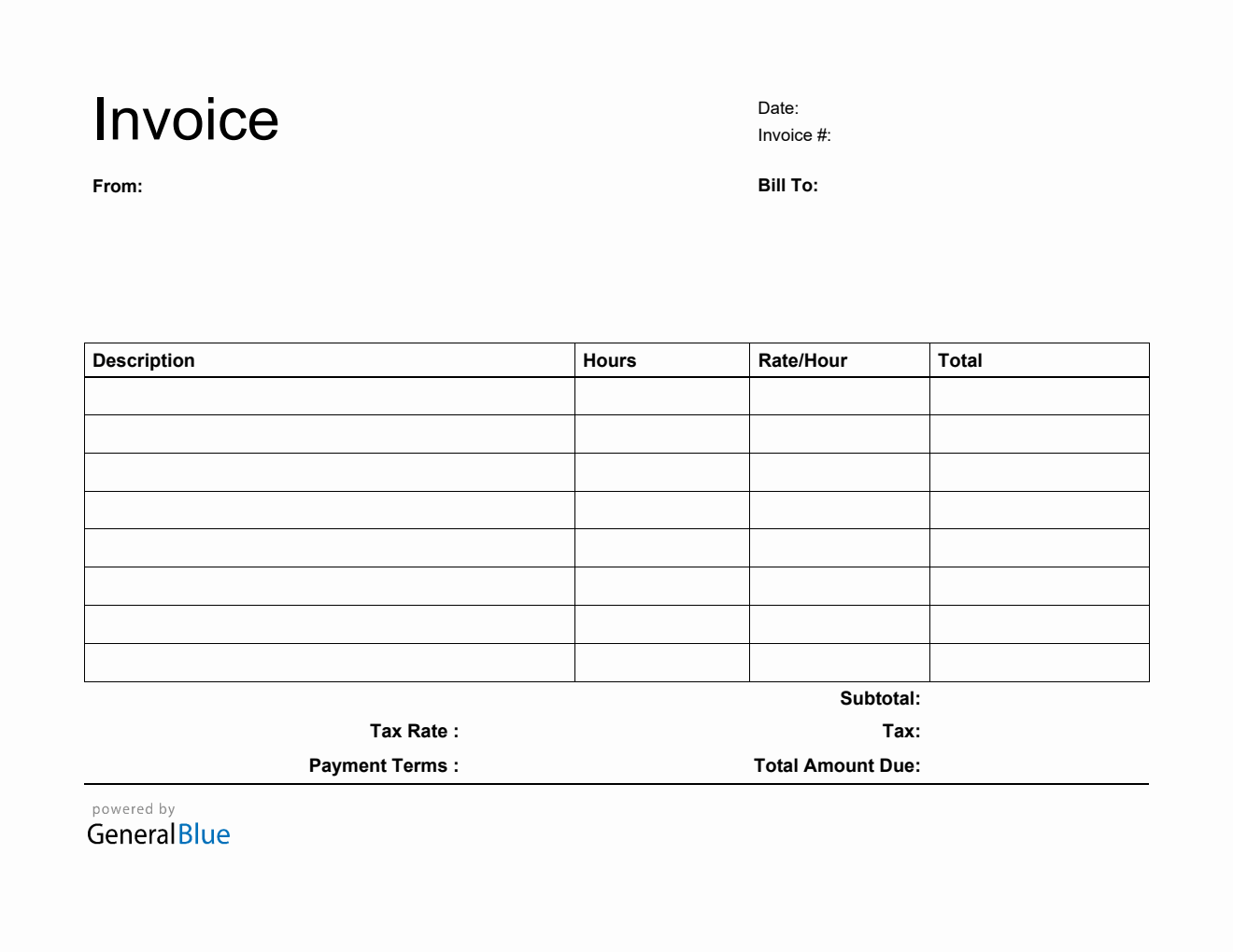 Printable Free Invoice Template