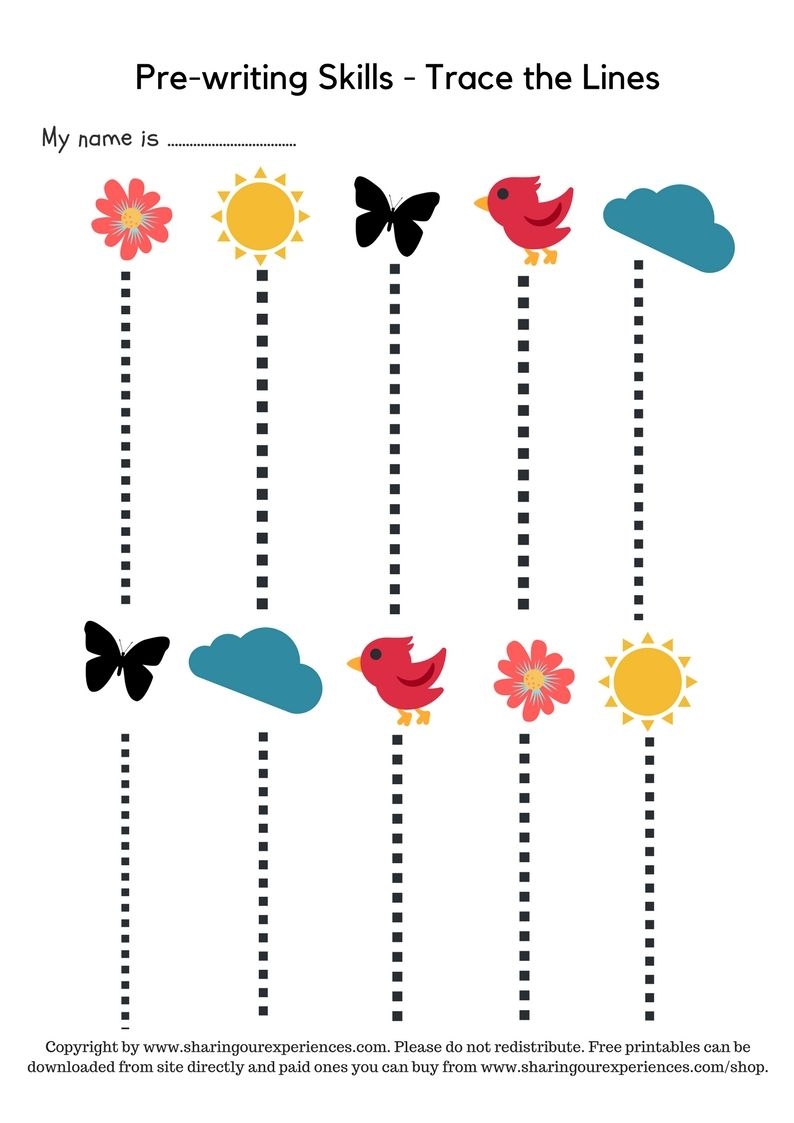 Free Printable Pre Writing Strokes
