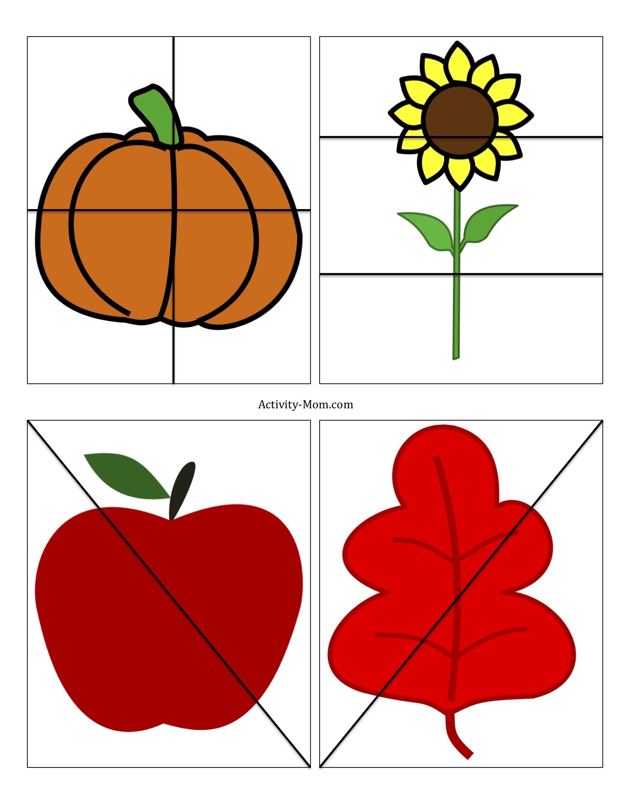 Free Printable 4 Piece Puzzles For Kids The Activity Mom 