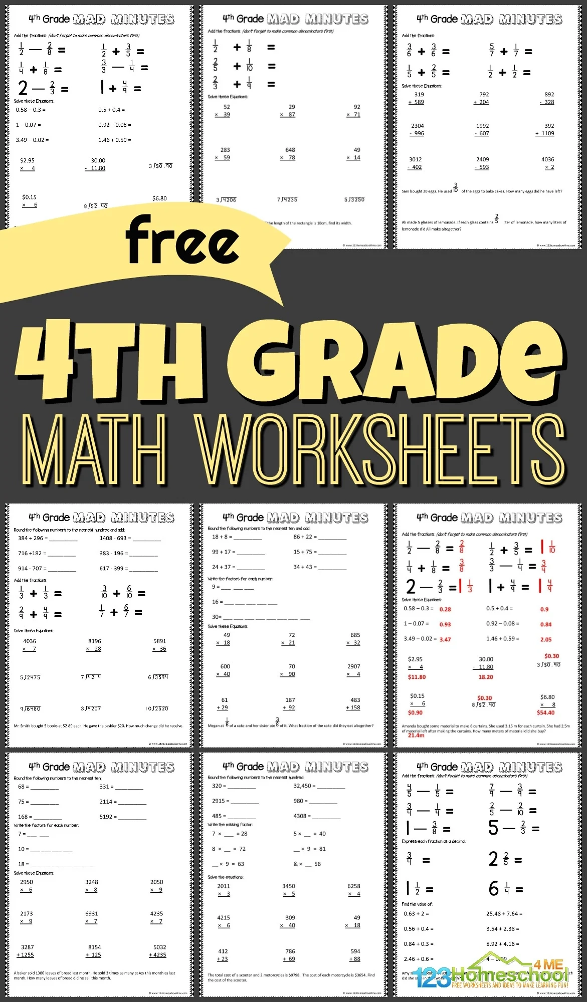 Free Printable Worksheets For Year 4