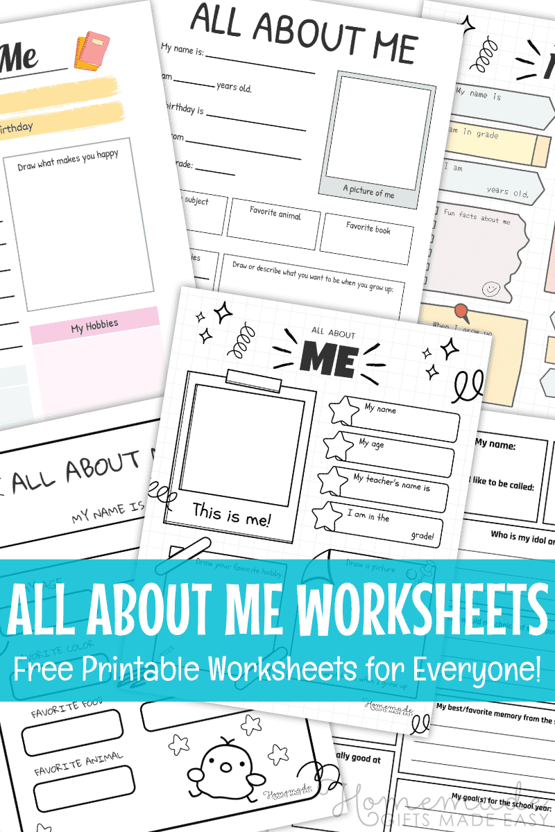 Free Printable All About Me Worksheets