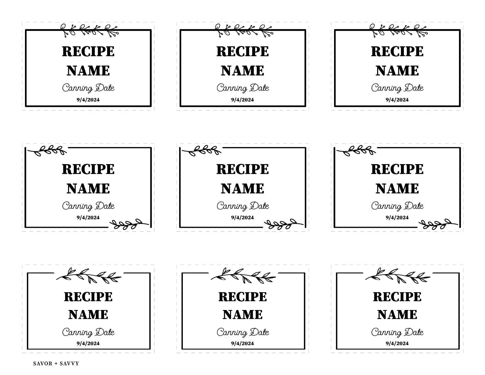 Free Printable amp Editable Canning Labels Savor Savvy