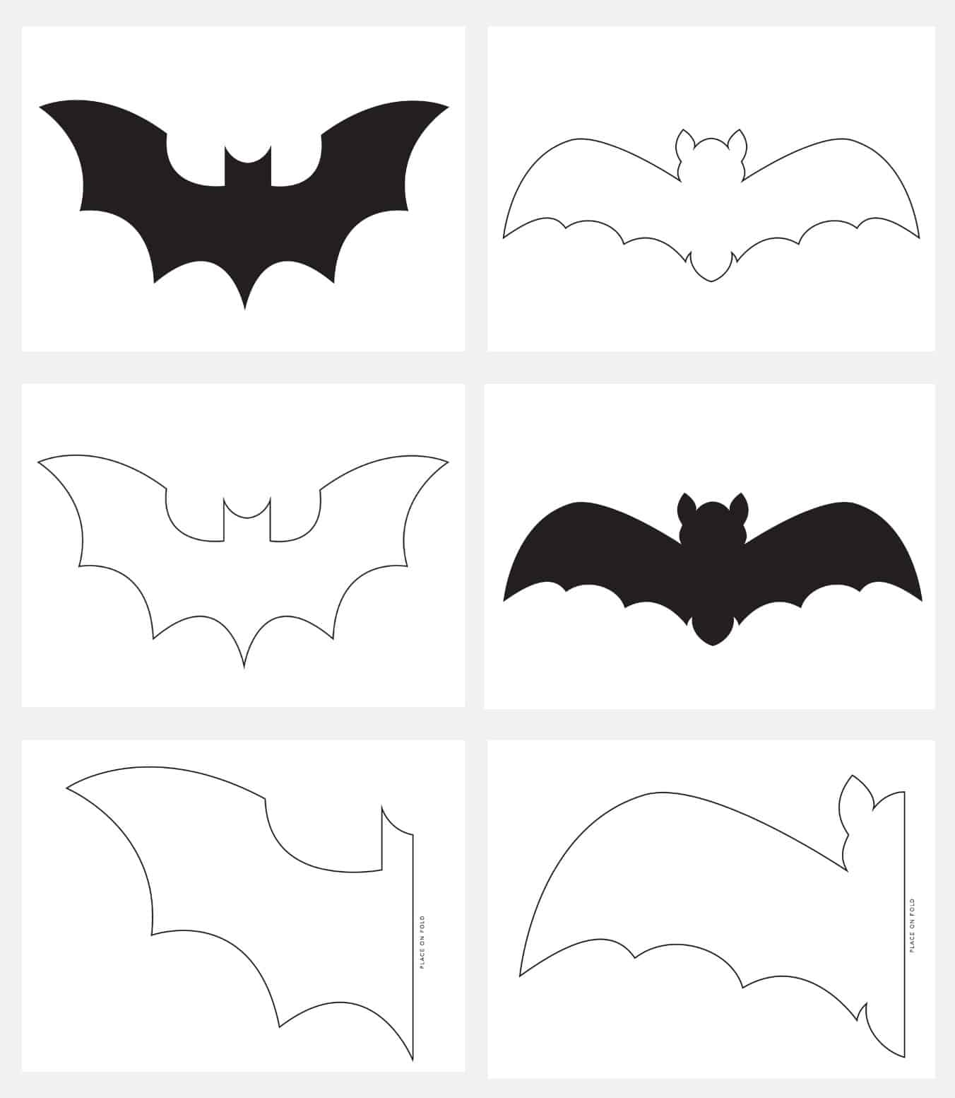 Free Printable Black Bats