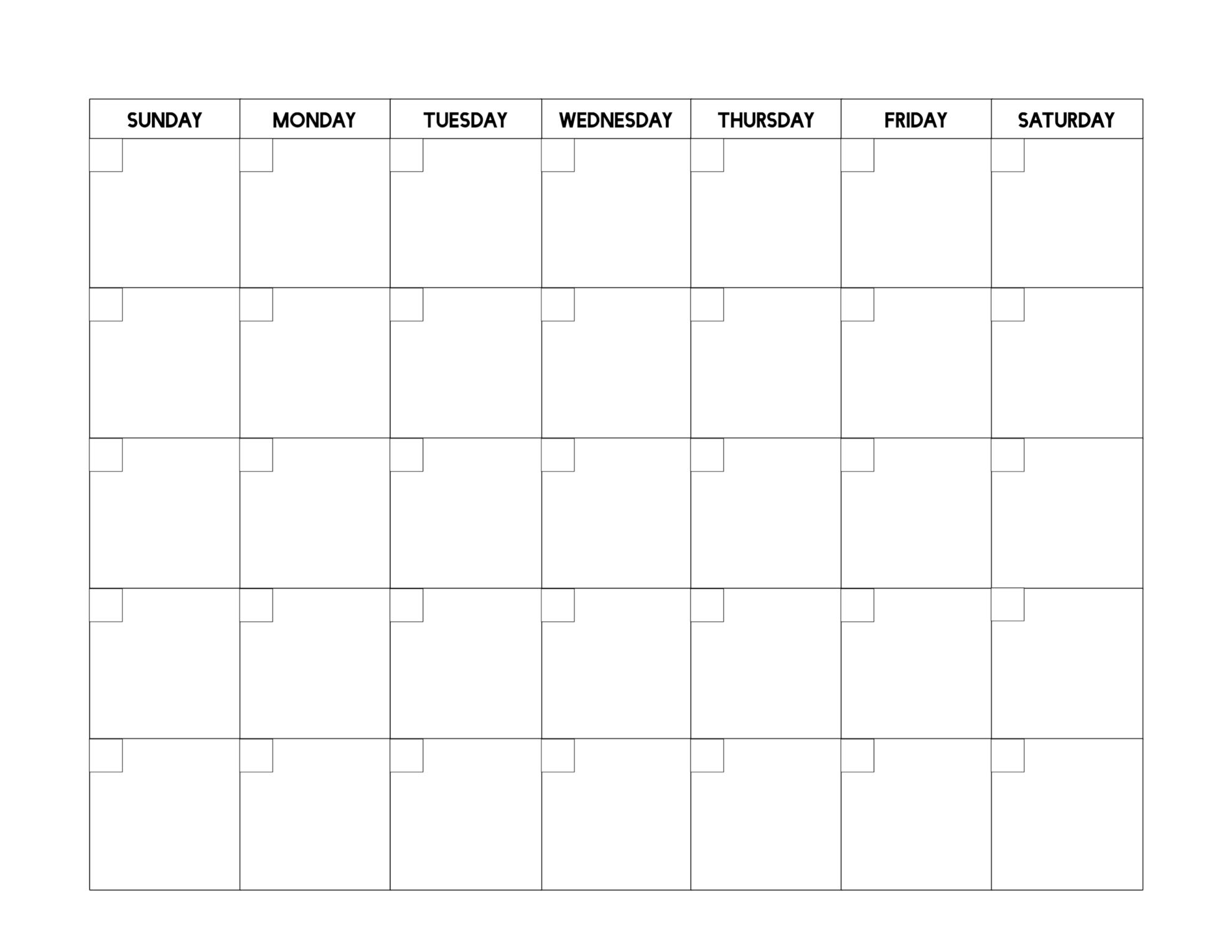 Blank Printable Calendar Pages