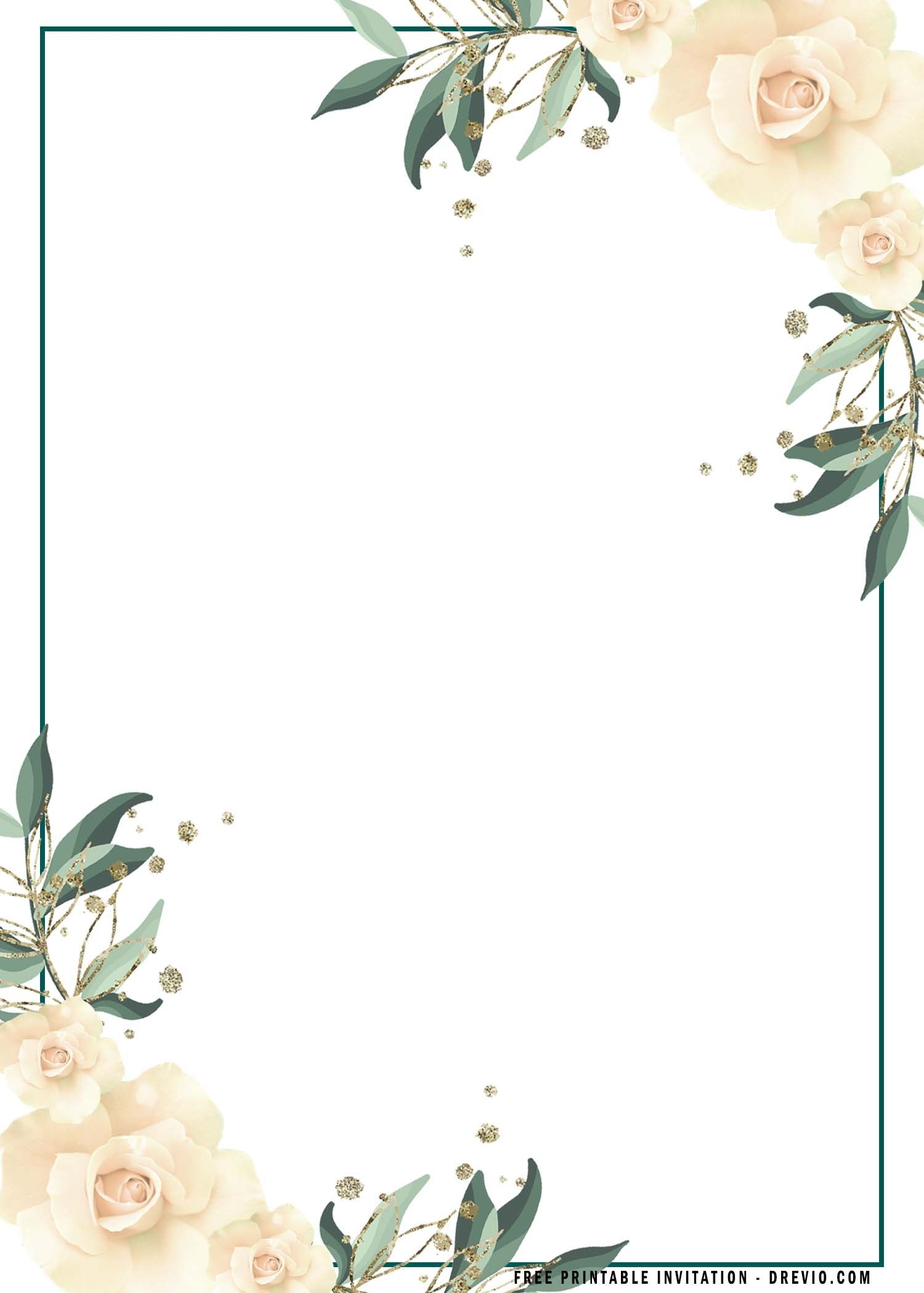 FREE Printable Blush Pink Floral Invitation Templates