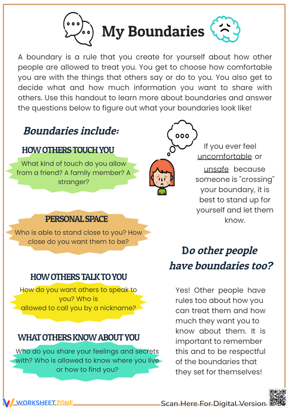 Setting Boundaries With Kids Worksheet