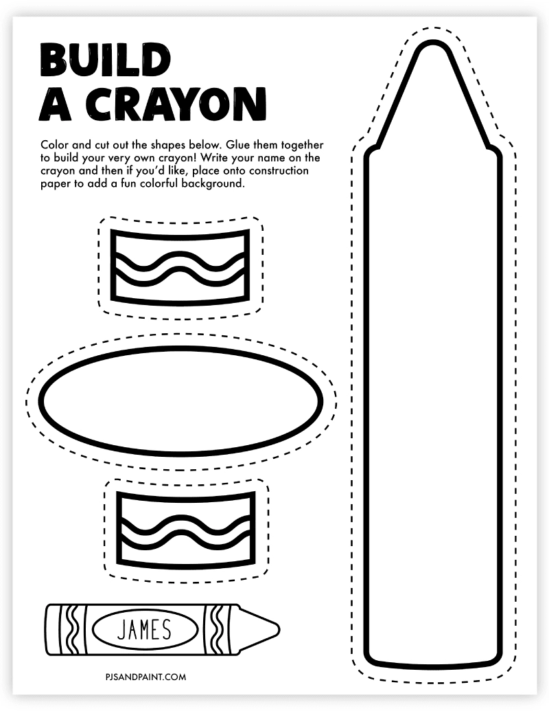 Printable Color Crayon Template