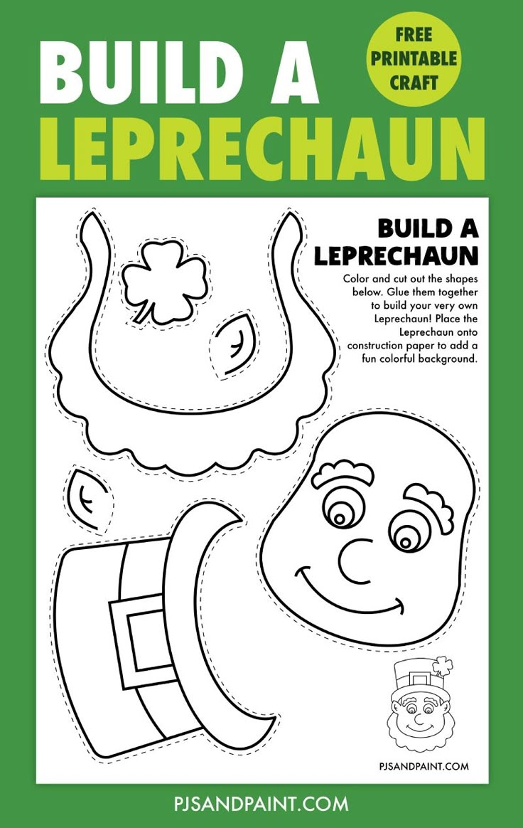 Free Printable Build A Leprechaun Craft Leprechaun Craft 