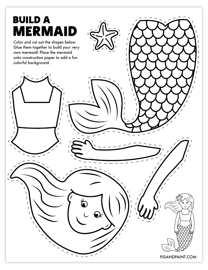 Mermaid Printable Template