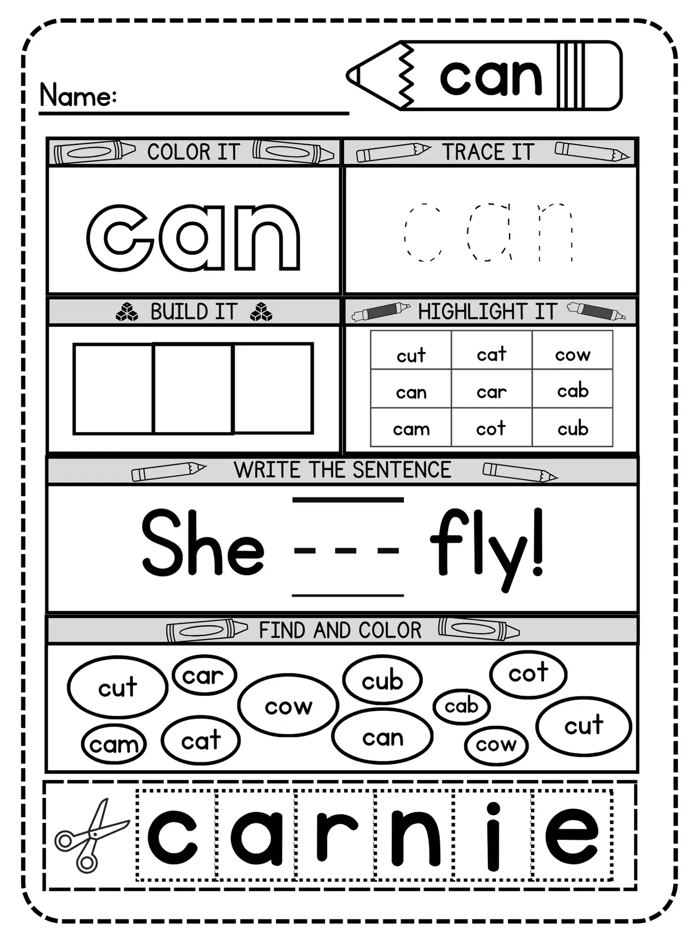 Free Printable Sight Word Worksheets